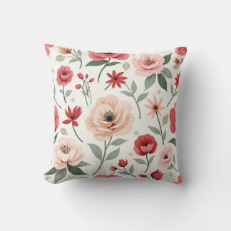 Vintage flower pattern Throw Pillow