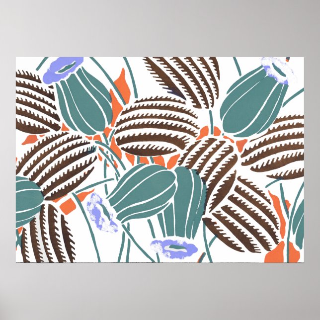 Vintage flower patterns A Poster (Front)