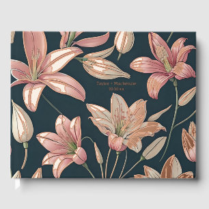 Vintage Flower Personalised Wedding Real Foil Guest Book