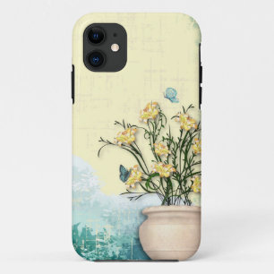 Vintage Flower Pot & Butterfly iPhone 11 Case