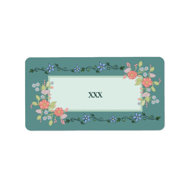 Vintage flower ring label (Front)