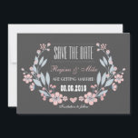 Vintage Flower Save the Date Wedding Announcement<br><div class="desc">Vintage floral illustration for your Save the Date and wedding announcement. With soft pink and blue flowers Beautiful watercolor drawing. Customise the wording to fit any occasion. Bridal shower,  engagement party,  baby shower,  gender announcement. You can also customise the background colour and font to your desired theme.</div>