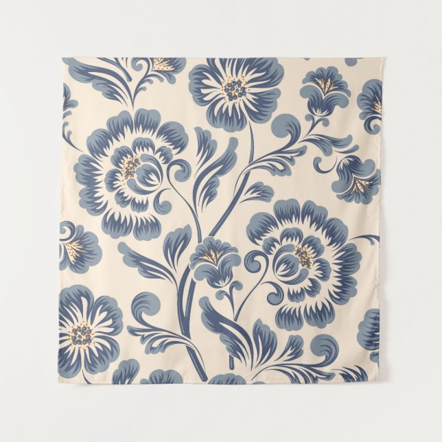 Vintage flower seamless pattern element. Elegant t Tapestry (Front)