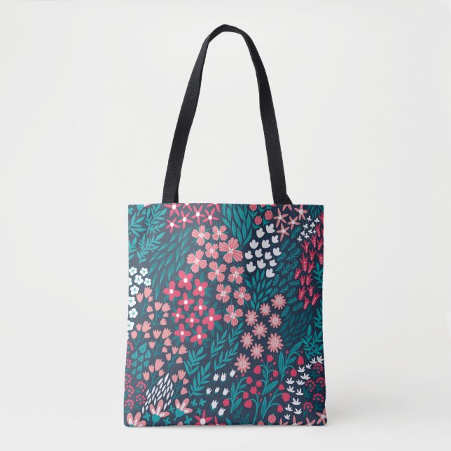 Vintage flower seamless pattern. Endless repeated  Tote Bag (Front)