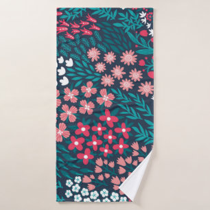 Vintage Flower Seamless Texture. Bath Towel