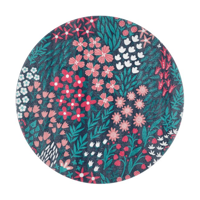 Vintage Flower Seamless Texture. Cutting Board (Front)