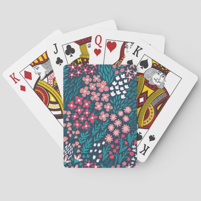 Vintage Flower Seamless Texture. Playing Cards (Back)
