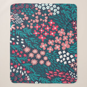 Vintage Flower Seamless Texture. Sherpa Blanket