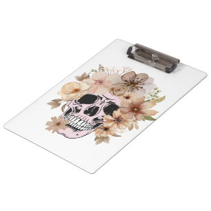 VINTAGE FLOWER SKULL CLIPBOARD
