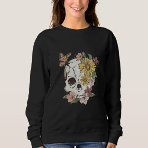 Vintage Flower Skull Sugar floral Skull for Women  Sweatshirt