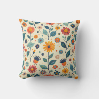 Vintage flower square cushion.ver.3 cushion