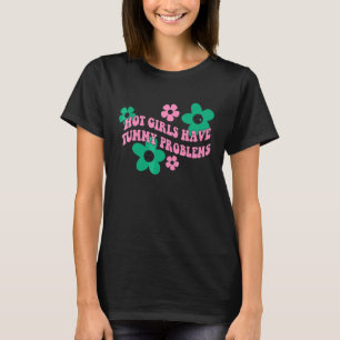 Vintage Flower Tummy Ache Survivor Girls T-Shirt