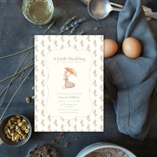 Vintage Flower Umbrella Duck Baby Shower Invitation