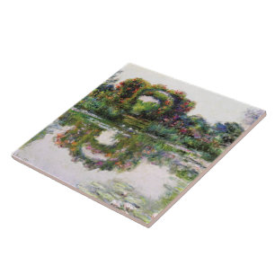 Vintage Flowering Arches Giverny Claude Monet Post Ceramic Tile