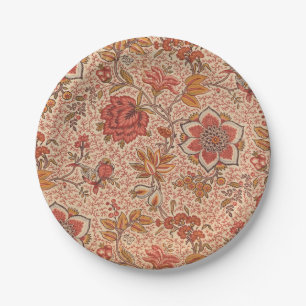 Vintage Flowering Vine Botanical Print Paper Plate