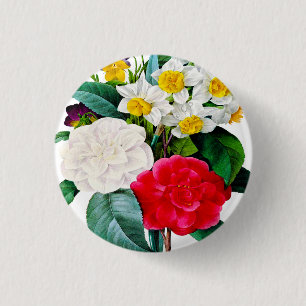 Vintage Flowers 3 Cm Round Badge