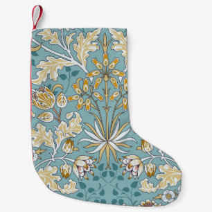 Vintage flowers and foliage seamless pattern on li small christmas stocking