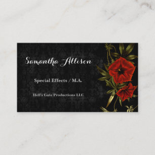 Vintage Flowers and Lace Goth Business Card