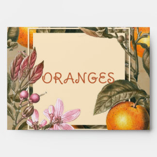 Vintage Flowers and Oranges Envelope