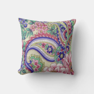 Vintage Flowers and Paisley Cushion