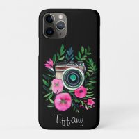 Vintage Flowers and Retro Camera Personalised