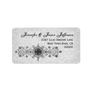 Vintage Flowers and Scrolls Wedding Label