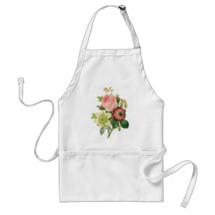 Vintage Flowers, Anemone Roses Clematis by Redoute Standard Apron