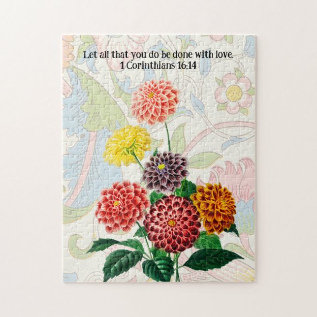 Vintage Flowers Bouquet Faith Puzzle (Vertical)