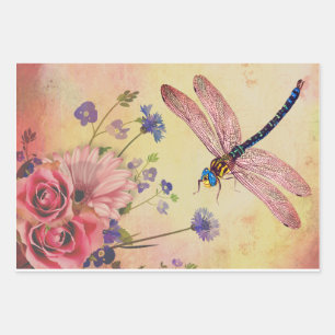 Vintage Flowers bugs Ephemera Decoupage  Wrapping  Paper Sheet