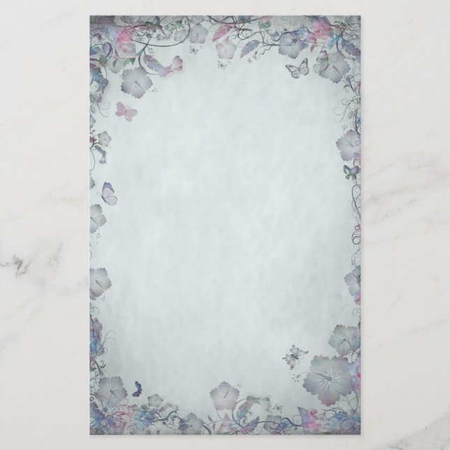 Vintage Flowers & Butterfly's Wedding Stationery (Front)