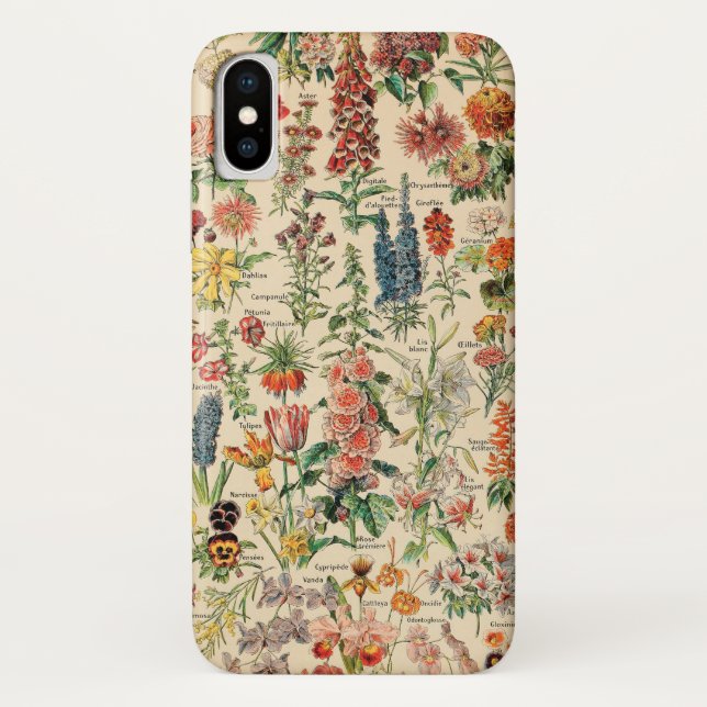 Vintage Flowers by Adolphe Millot Case-Mate iPhone Case (Back)