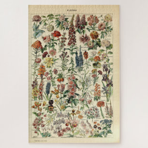 Vintage Flowers by Adolphe Millot Jigsaw Puzzle
