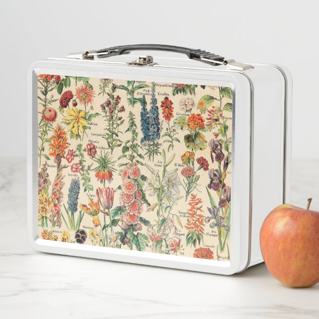 Vintage Flowers by Adolphe Millot Metal Lunch Box (In Situ)