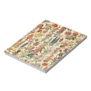 Vintage Flowers by Adolphe Millot Notepad