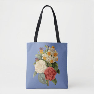 Vintage Flowers, Camellias and Narcissus, Redoute Tote Bag
