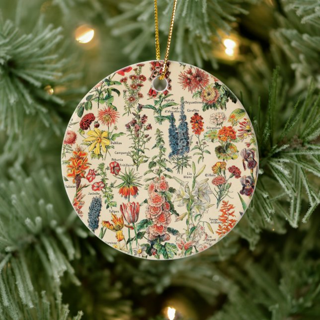Vintage Flowers Ceramic Ornament (Tree)