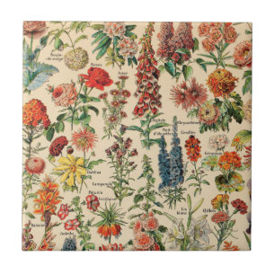 Vintage Flowers Ceramic Tile