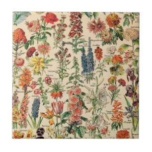 Vintage Flowers Ceramic Tile