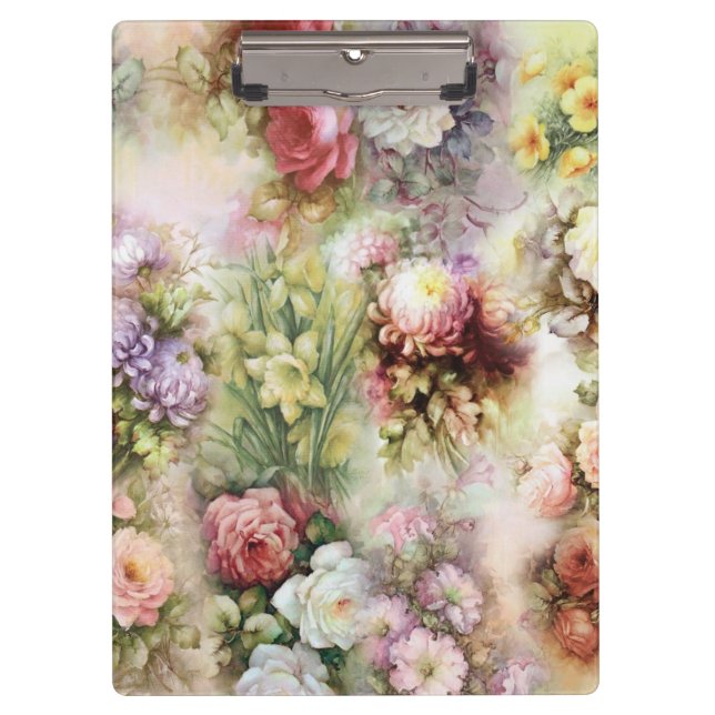 Vintage Flowers Clipboard (Front)