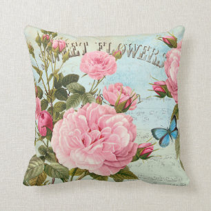 Vintage flowers cushion