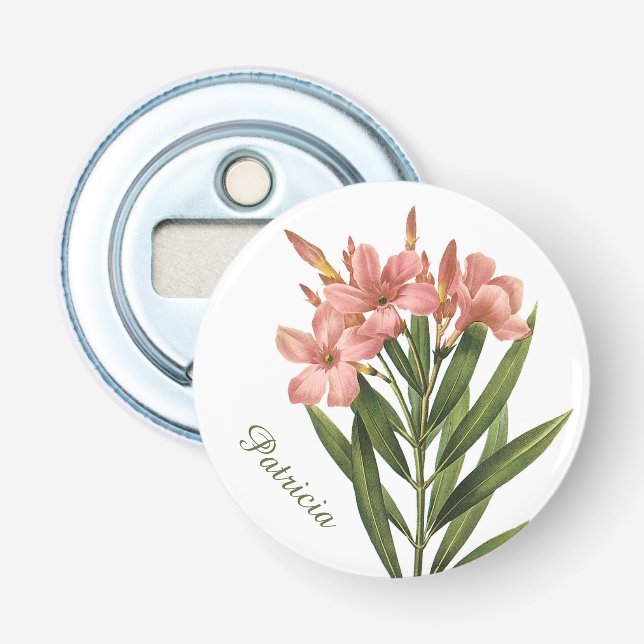 Vintage Flowers custom monogram bottle opener 3 (Front)
