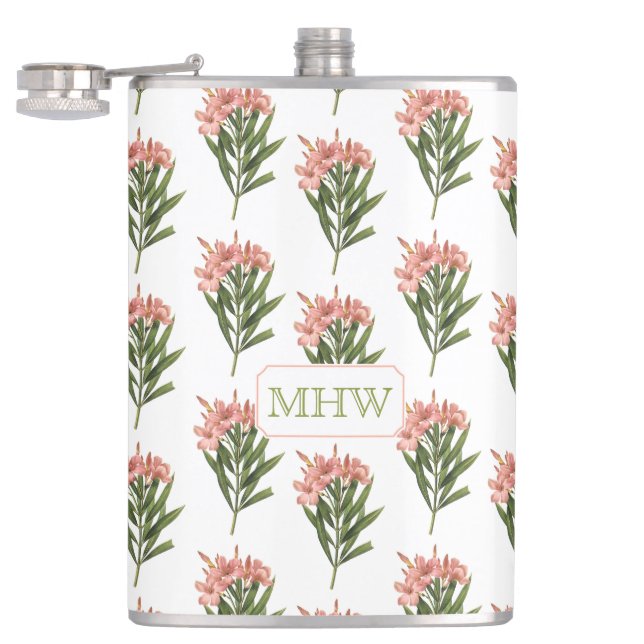 Vintage Flowers custom monogram flasks 3 (Opened)