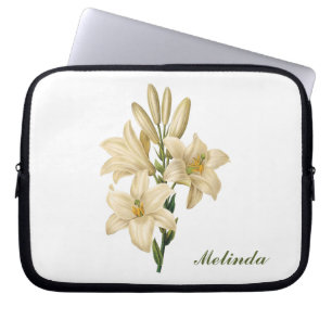 Vintage Flowers custom monogram laptop sleeves 1