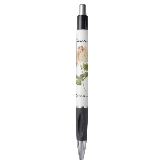Vintage Flowers custom monogram pen 2 (Front Vertical)