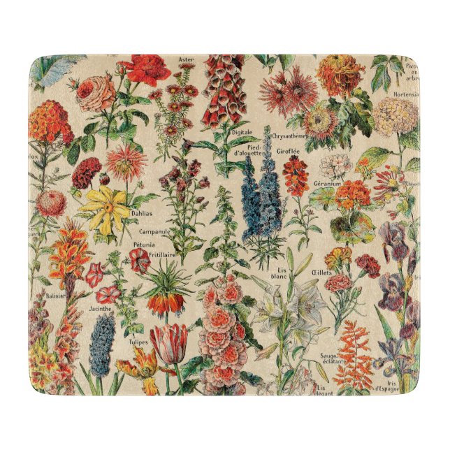 Vintage Flowers Cutting Board (Front)