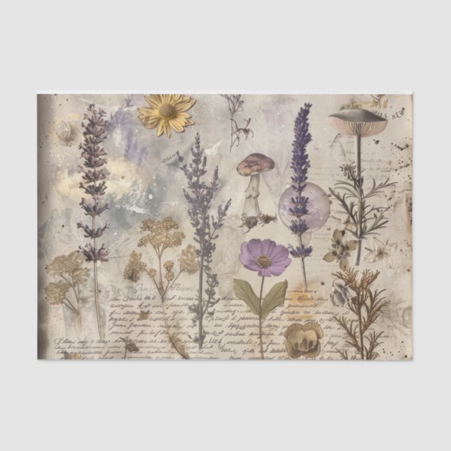 Vintage Flowers Decoupage Tissue Paper (Front)