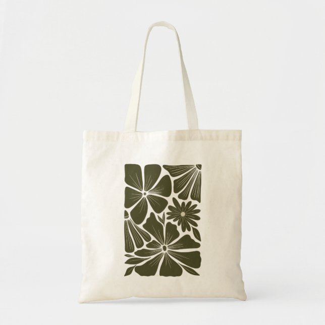 vintage flowers design tote bag (Front)