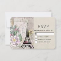 Vintage Flowers, Eiffel Tower and Burlap Wedding