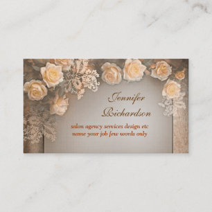 vintage flowers elegant business cards design