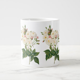 Vintage Flowers Floral Blush Noisette Rose Redoute Large Coffee Mug